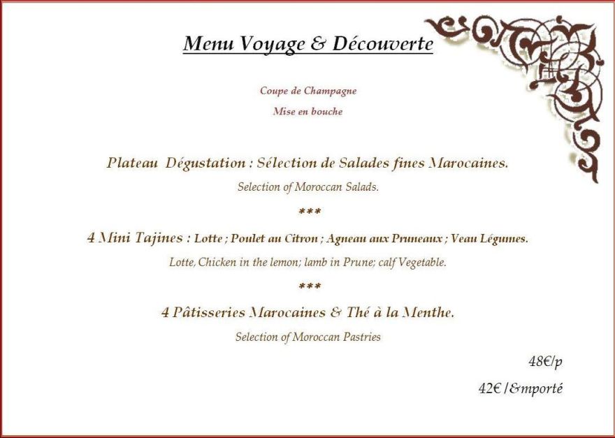 Menu Voyage et Découverte
